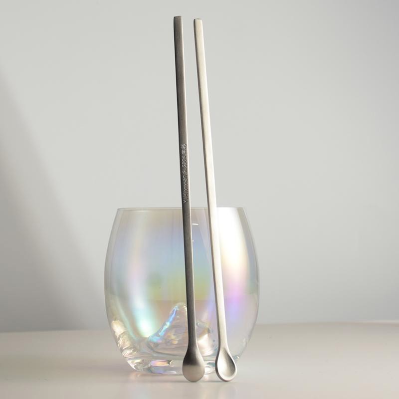 欧顶 雾面精致304不锈钢搅拌勺长柄冰勺咖啡搅拌棒奶茶蜂蜜小勺子