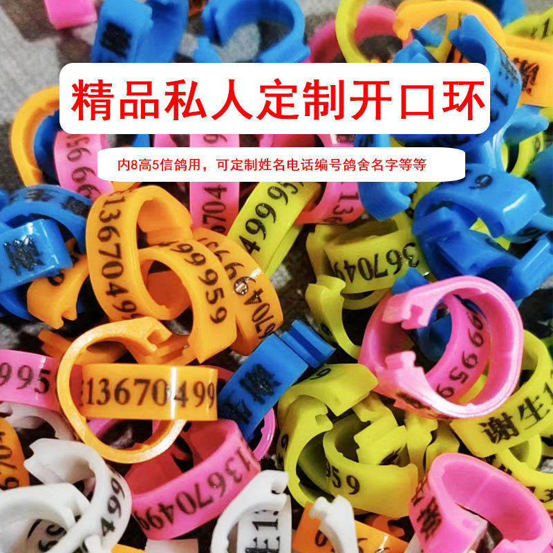 鸽子足环脚环定制私人环识别环信鸽鸽环塑料开口环记号环鸽子