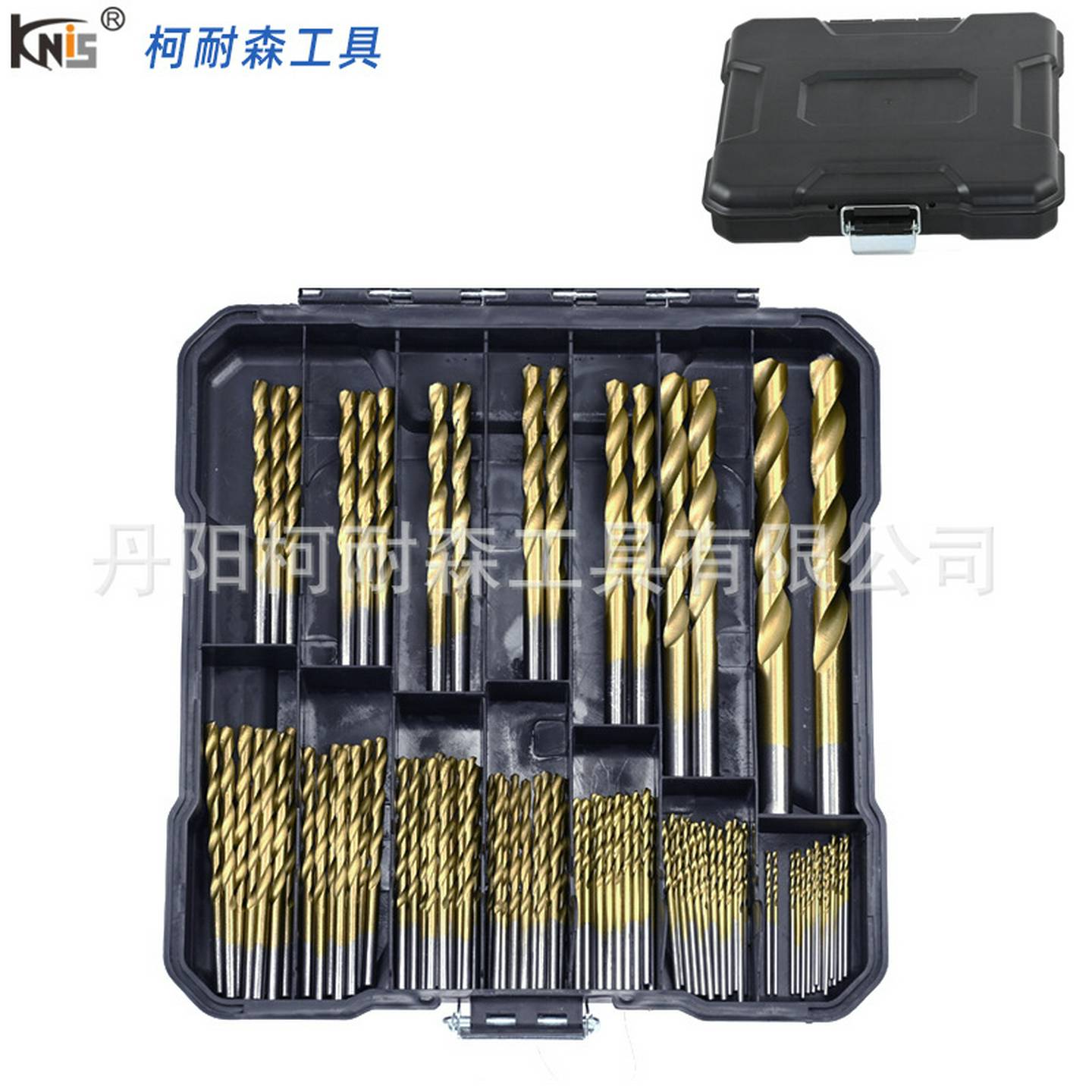 99pc镀钛麻花钻头塑盒套装1.5-10mm高速钢钻头不锈钢含钴麻花钻