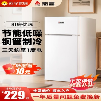志高小冰箱一级节能家用省电小型租房宿舍用办公室双门电冰箱3905