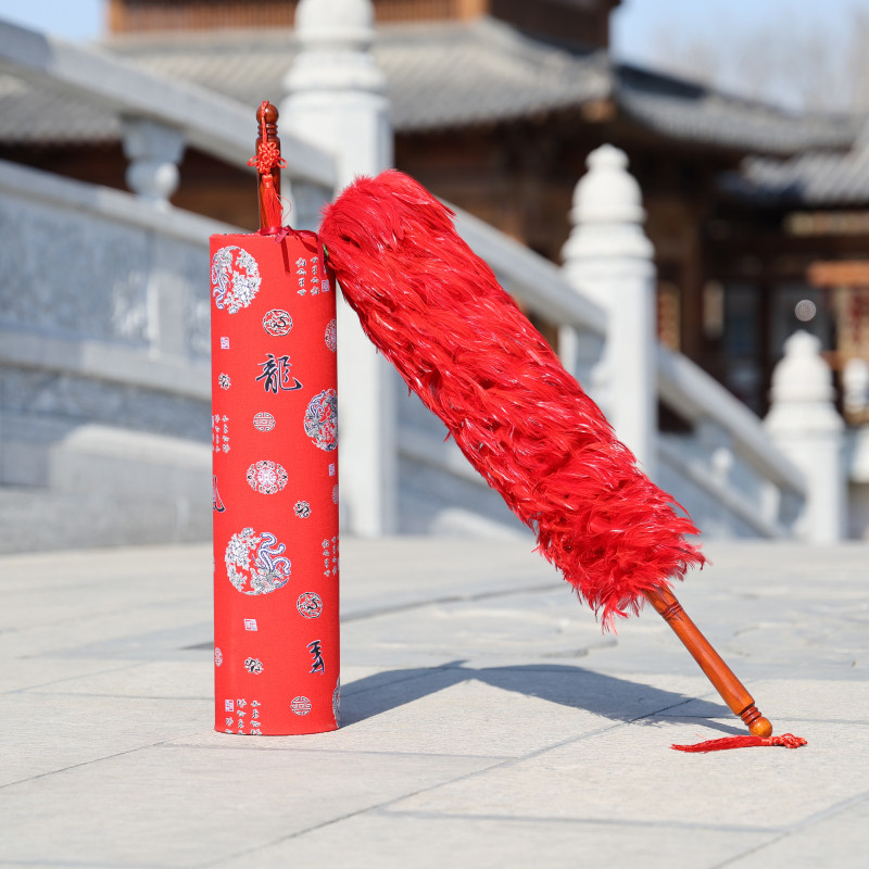 结婚用婚庆结婚鸡毛掸子新娘陪嫁鸡毛掸子红色鸡毛掸子多款包邮