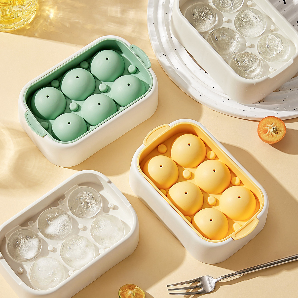 墨色冰球模具家用软硅胶圆球形迷你小冰格冰箱制冰盒冻冰块盒