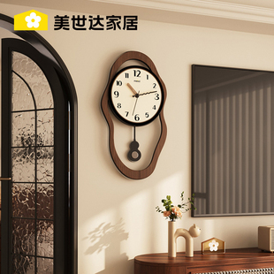 美世达餐厅艺术复古钟表挂钟客厅简约现代创意时钟挂墙2025新款表