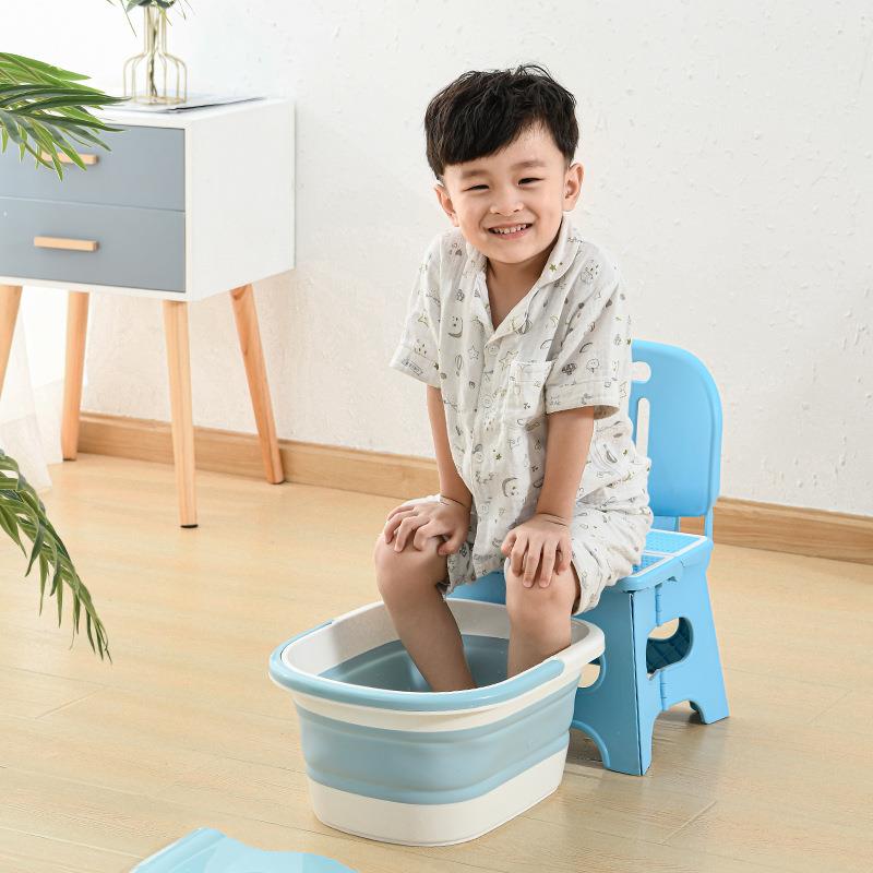 儿童泡脚桶可折叠家用过小腿保温便携式足浴洗脚桶小号可爱泡
