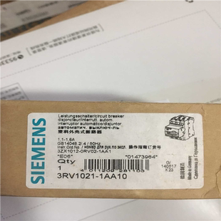 询价 电机保护断路器3RV1021 1AA10 1.1