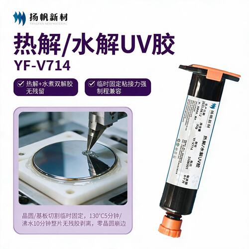 热解水解UV临时键合胶YF-V714光学镜片晶圆减薄保护可逆解胶