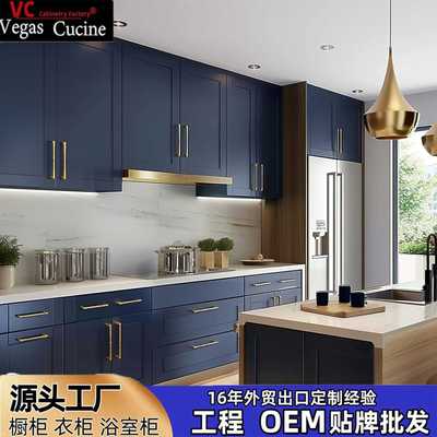 外贸出口北美工程橱柜定 制实木厨柜 kitchen cabinet佛山工厂