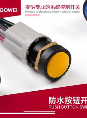 泰玮toowei A5167防水开关16mm无灯无锁双刀双掷护套带线