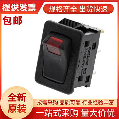 FML18A226A000 APEM 带灯船型开关, 黑色矩形执行器, 单刀单掷