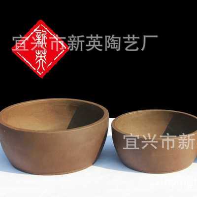 手工三件套紫砂花盆  宜兴直口圆盆陶瓷花盆Export flowerpot