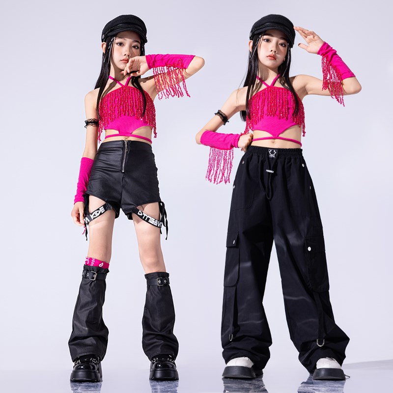 爵士舞服装女童潮酷时髦jazz套装少儿爵士演出服女团儿童走秀潮服
