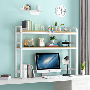 桌面书架大学宿舍桌上创意置物架双层可放台式电脑铁艺简易置书架