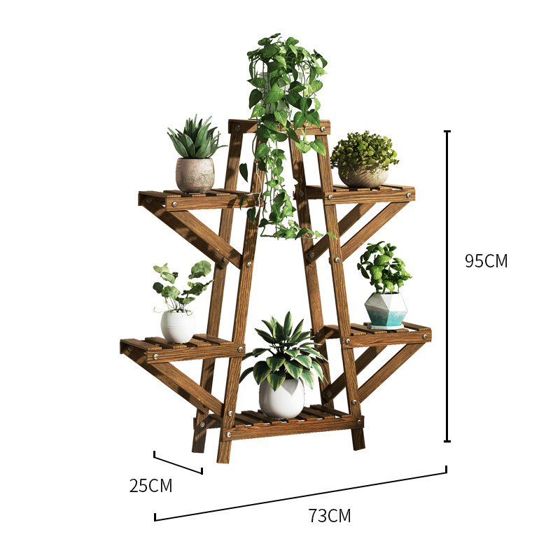 新疆包邮实木花架室内外客厅阳台多肉植物架多层盆景架花盆置物架