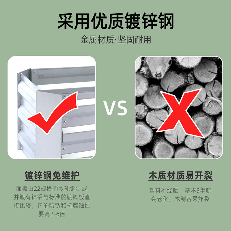 种植箱绿色蔬菜专用箱楼顶种菜盆特大铁箱花盆家庭花箱露台种植箱