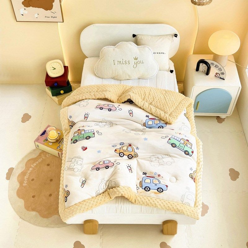 婴儿宝宝被子秋冬儿童棉被新生儿冬季幼儿园午睡加厚豆豆被盖毯冬