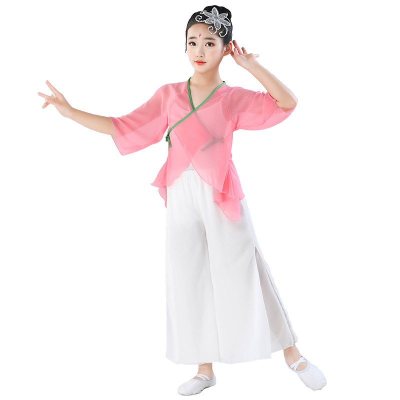 新款休闲白色垂感雪纺阔腿裤儿童身韵飘逸夏女童古典舞演出舞蹈裤,童装/婴儿装/亲子装,儿童演出服,淘宝优惠券,粉丝福利购,淘宝优惠卷