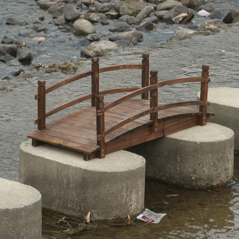 碳化木桥户外防腐木制公园小桥花园庭院户外实木小桥拱桥仿古装饰