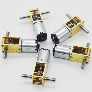 N20双出轴涡轮涡杆减速马达直流高速diy微型模型小型迷你电机齿轮