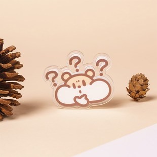 奶茶鼠的想法亚克力夹子桌面摆件创意便签夹办公室收纳夹照片夹