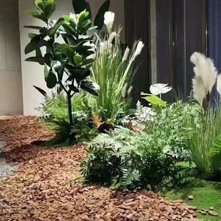 打磨烘干松树皮造景松树片辅料铺底填充物园林景观铺面装饰松麟片