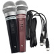 6.5mm插头一对装 双话筒家用KTV专用有线麦克风卡拉OK带3.5米线