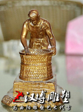 玻璃钢采茶文化主题人物铜雕铸铜茶工艺雕塑园林商业街景观雕像