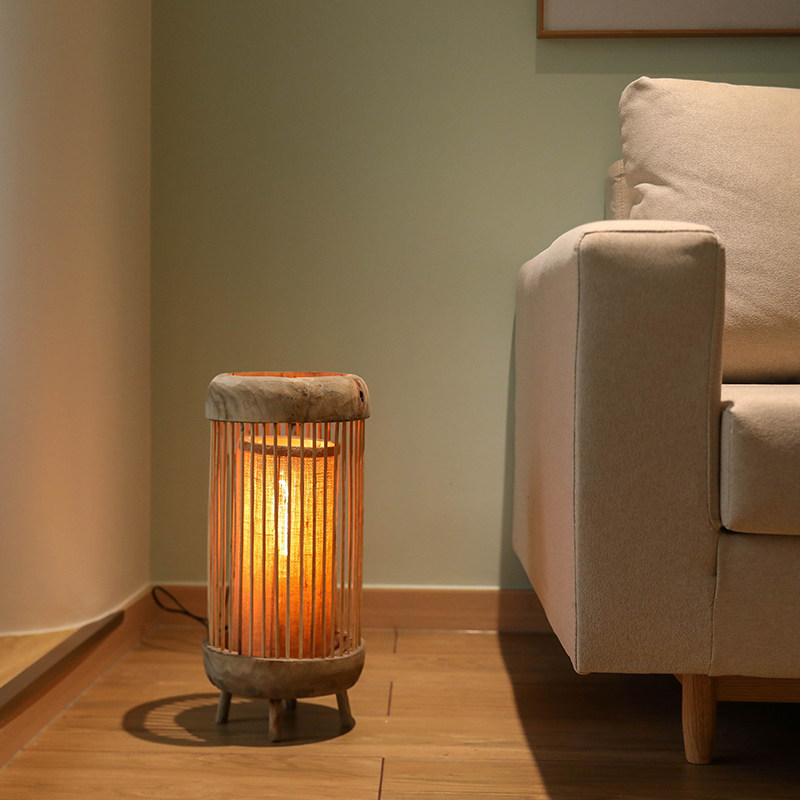 手作原木三脚落地灯客厅沙发旁摆件氛围灯复古侘寂风民宿卧室摆设,家居饰品,家饰软装搭配套装,淘宝优惠券,粉丝福利购,淘宝优惠卷