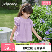 衬衣宝宝公主上衣夏款 衬衫 粉色夏季 小儿童短袖 女孩娃娃衫 女童夏装