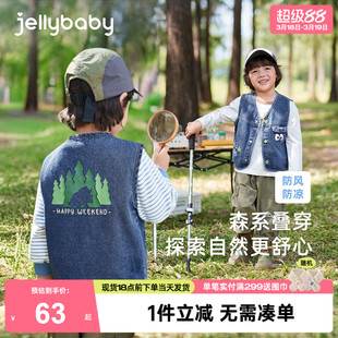 [工装马甲]男童牛仔马夹冬款外穿背心百搭薄款冬装春秋儿童衣服