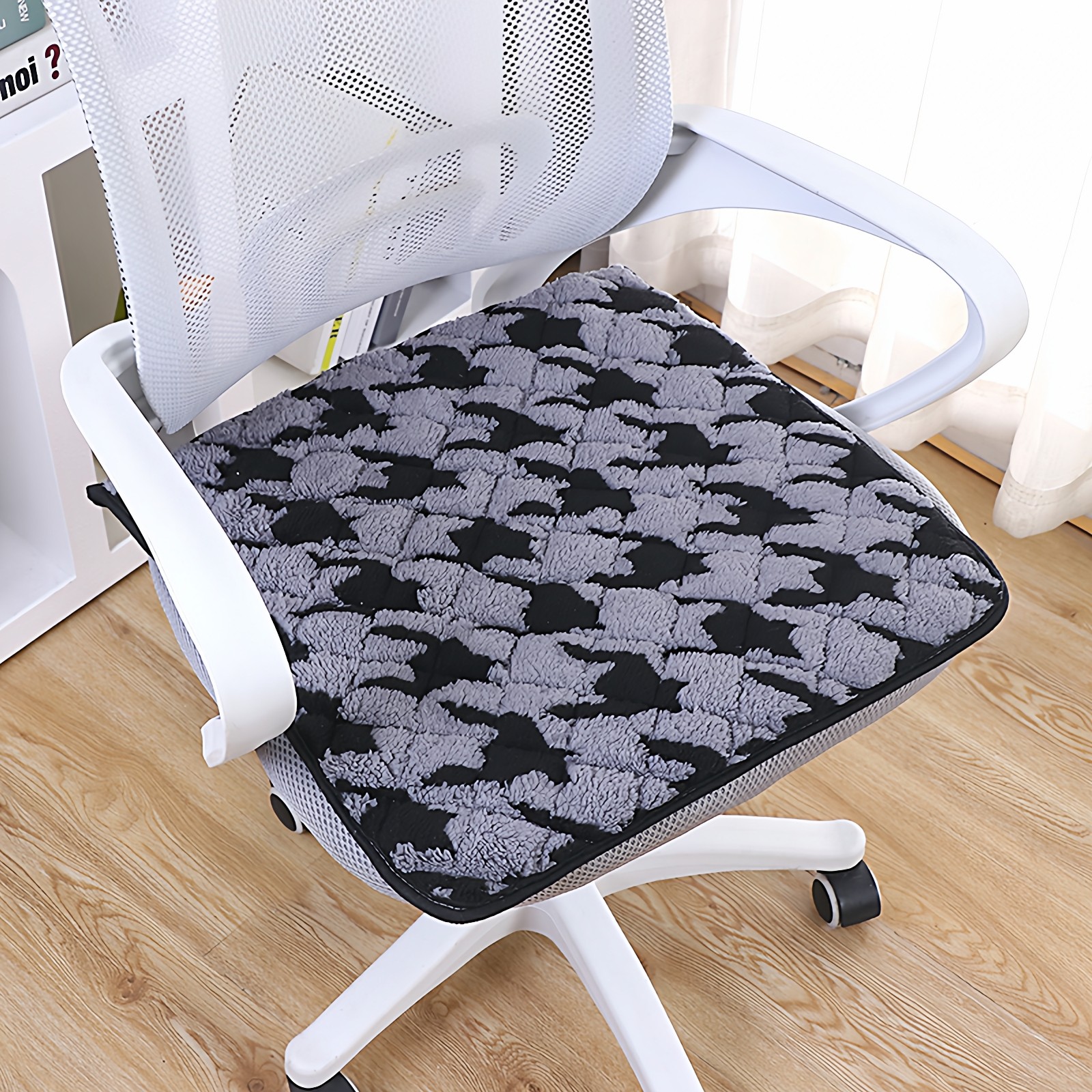 千鸟格方形椅子垫坐垫办公室垫子通用餐椅垫加大欧式坐垫餐椅垫