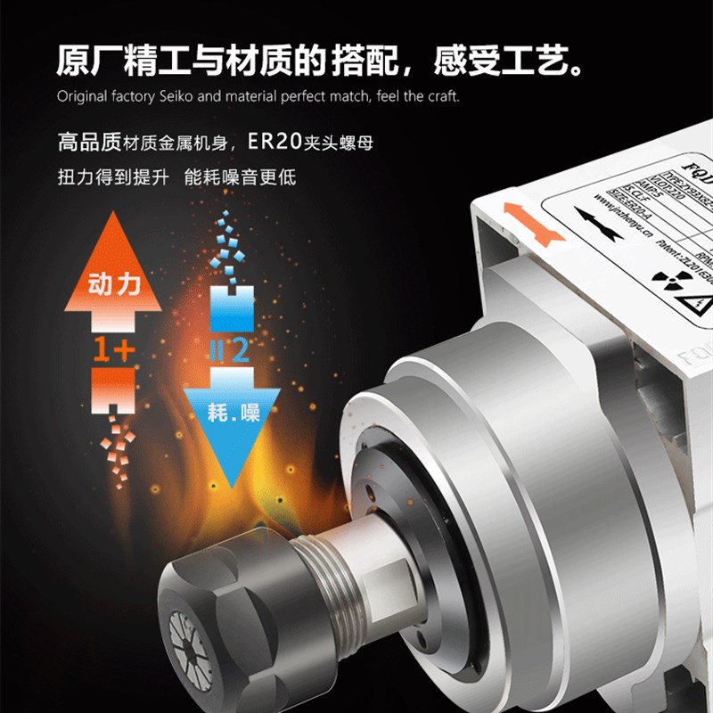 包邮振宇1.5KW雕刻机主轴电机方形风冷飞边固定木工广告高速马达