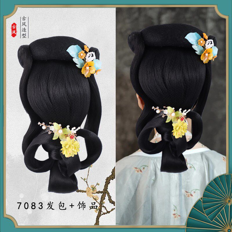 汉服明制古装假发一体式懒人发箍全套发饰古风发髻盘发造型垫发包,美发护发/假发,演出假发,淘宝优惠券,粉丝福利购,淘宝优惠卷