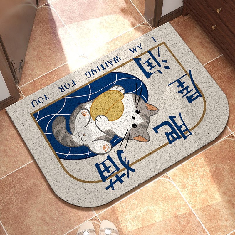 起贝卡通柴犬狗狗地垫入户门垫玄关丝圈地毯门外门口家用进门脚垫