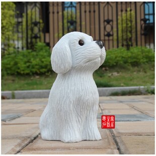 汉白玉石石狗雕刻石雕狗动物十二生肖狗装饰小石狗创意茶室浮雕石