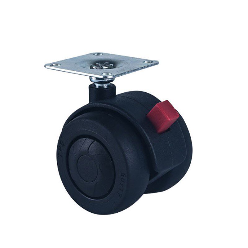 带轴承静音双轴轮子办公椅轮2寸煞车平板车万向轮老板椅家俱脚轮