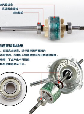 通用落地扇fs450MM电机电风扇马达铜线带电容双滚珠轴承20厚18寸