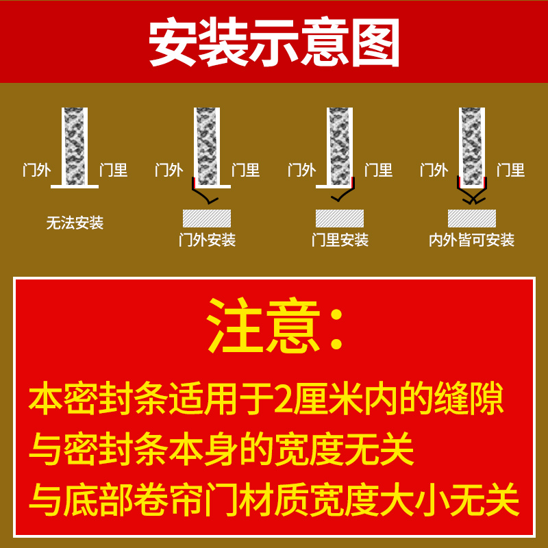 车库卷帘门密封条底部密封条卷闸门密封条防尘防风防老鼠密封胶条