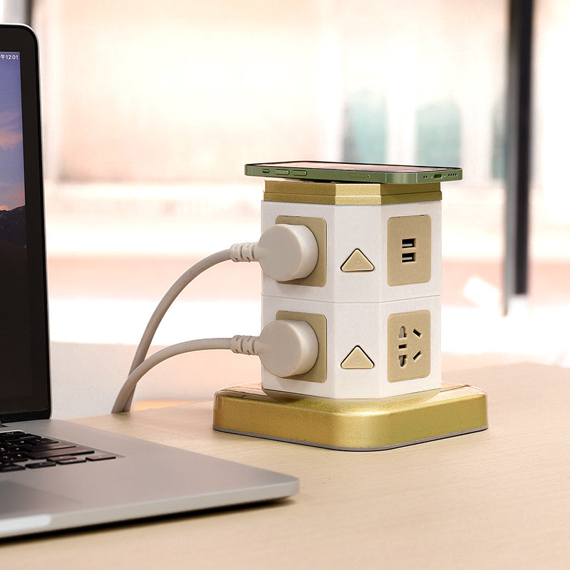 缇邦家用手机无线充电插座多功能多孔USB插排立式塔型插座插线板,电子/电工,USB/快充/无线充电排插,淘宝优惠券,粉丝福利购,淘宝优惠卷