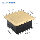 6.5mm话筒地插座双口6.35麦克风大二芯地面插座弹起式 防水地板插