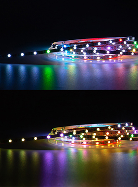 超窄WS2812B5mm3535贴片幻彩RGB全彩5V12V伏LED流水可编程软灯带