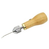 鼎足手缝器手工皮革菱斩打孔缝线机植鞣革皮艺工具榉木柄配蜡线