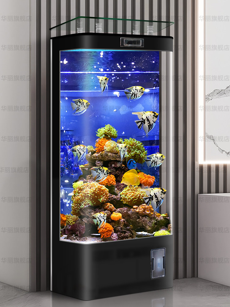 2025新款家用一体机大型鱼缸客厅立式柜子智能生态制氧玻璃水族箱