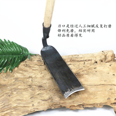 铁匠锻打弹簧钢锄头农用种地锄草开荒刨地挖土窄身长条锄头农具