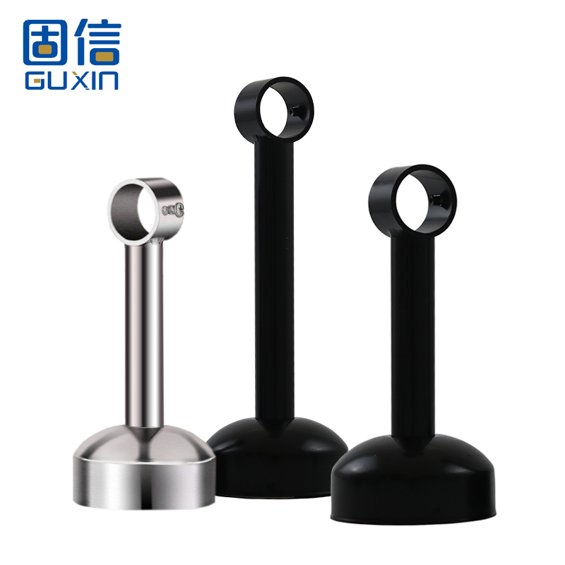 阳台晾衣杆不锈钢吊座黑色吊通顶装固定法兰座加厚烤漆黑衣杆吊托