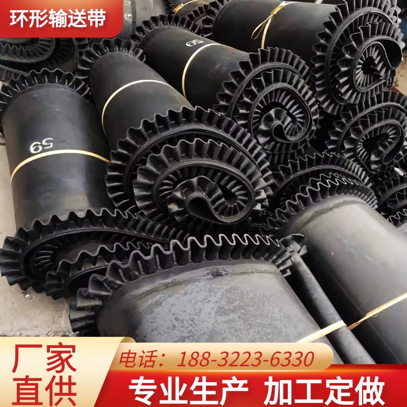 专业生产环形挡边输送带 花纹尼龙EP输送带 500*5 环形输送带皮带