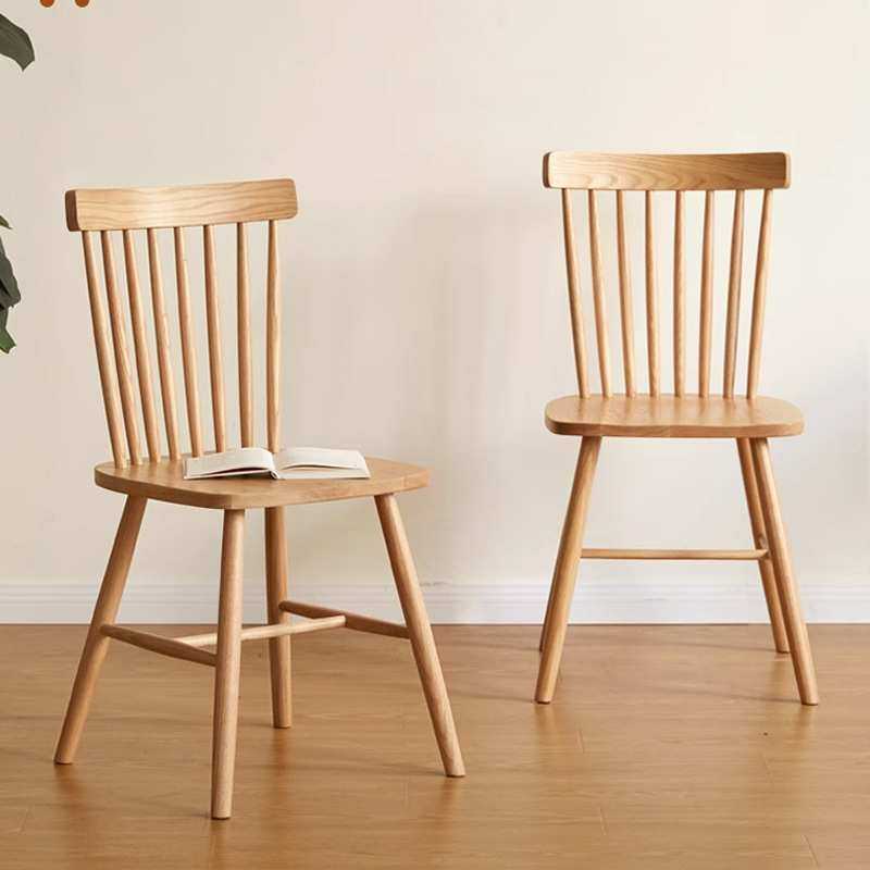 海贻家俱北欧橡木温莎椅 全实木餐椅 酒吧咖啡厅酒店快餐厅用椅