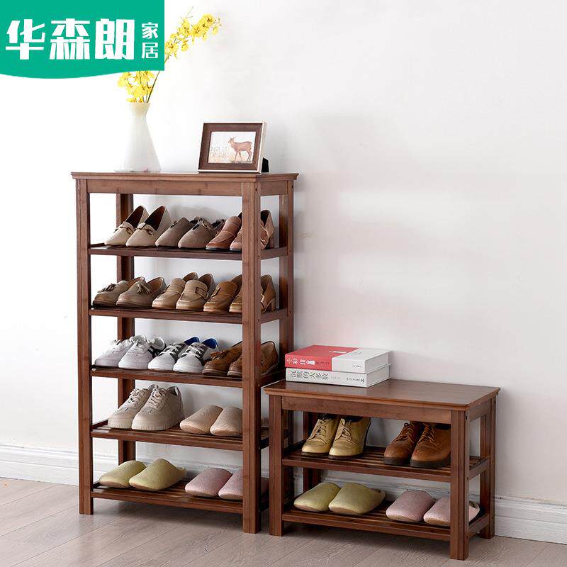 鞋架简易门口多功能鞋架经济型简约实木穿鞋凳组装家用门口换鞋凳