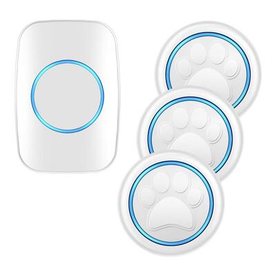 智能狗门铃 小狗通讯钟 宠物门铃 1000FT范围60种音乐 1接收3触发