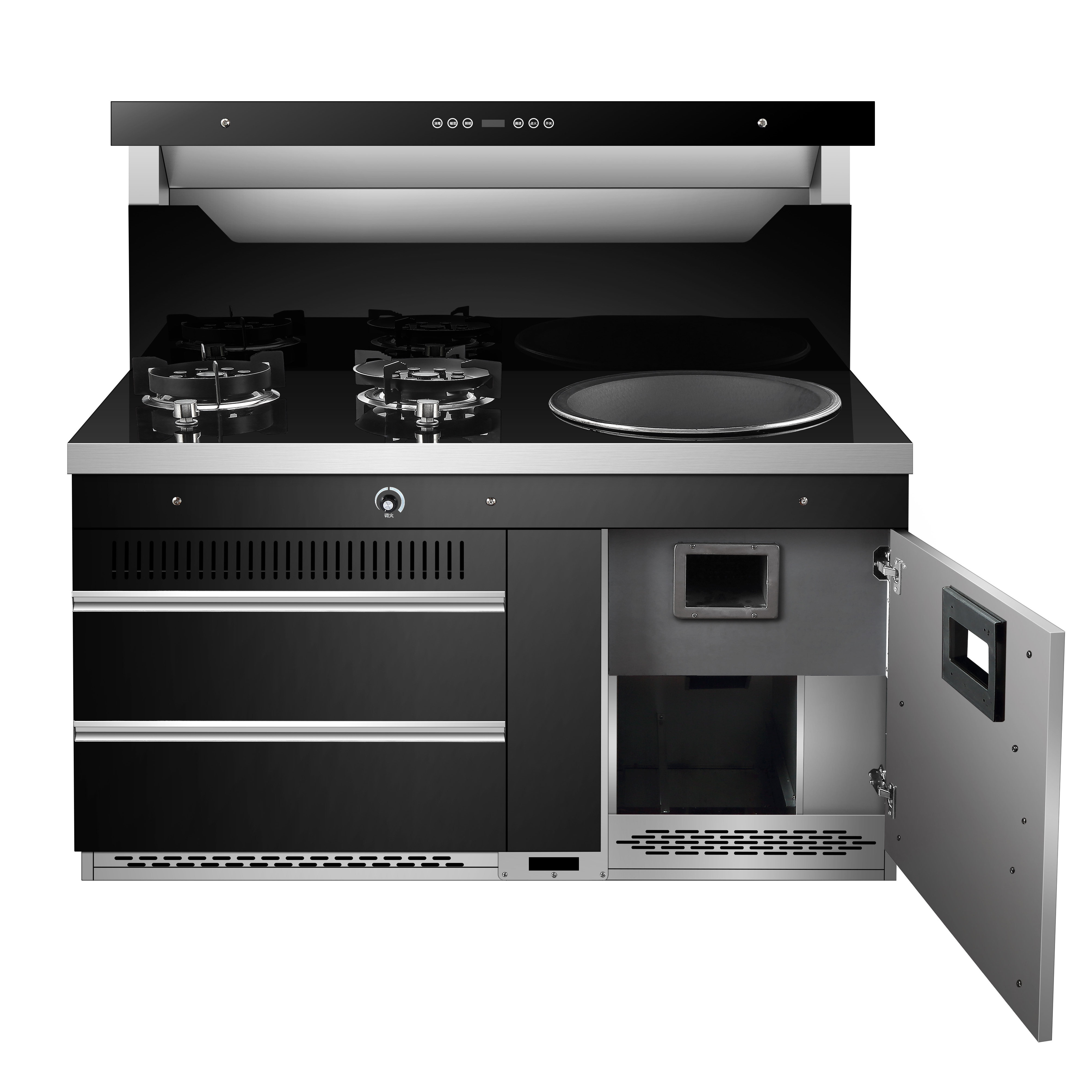 万科品牌1.35米新型无烟柴火灶农村家用多功能柴火集成灶铁锅家用