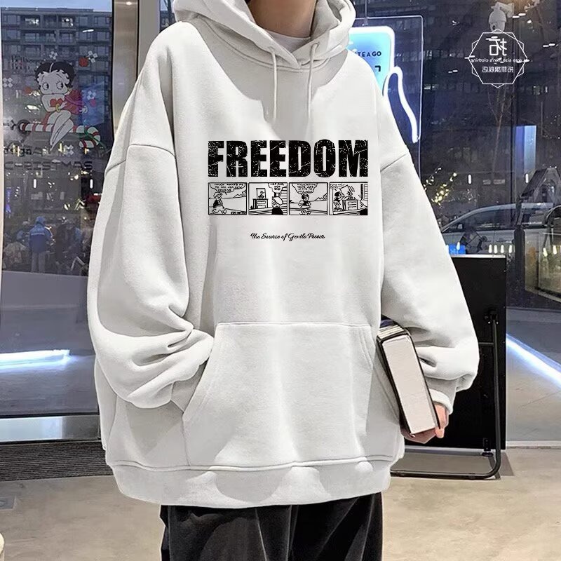 重磅纯棉加绒加厚连帽卫衣男秋款